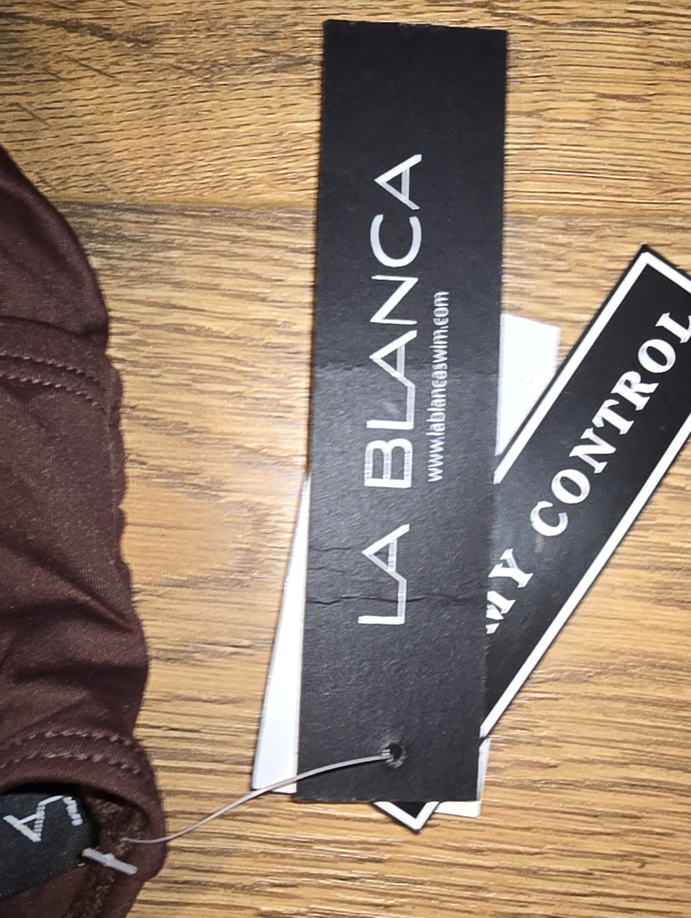 La Blanca NWT One Shoulder Tummy Control One Piece Swimsuit Brown Wrap Cutout - Picture 3 of 3